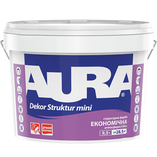 Краска акриловая Aura Dekor Struktur мини белый 9.5л 