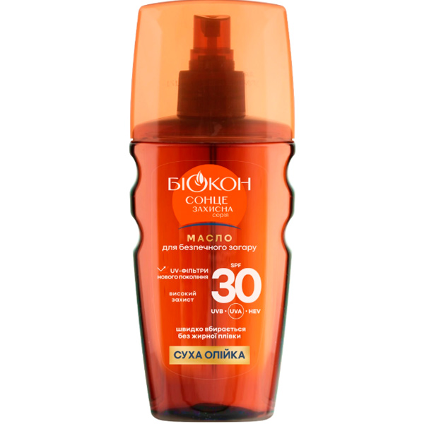 Масло для загара БИОКОН SPF-30 Высокая защита 160 мл 192 г