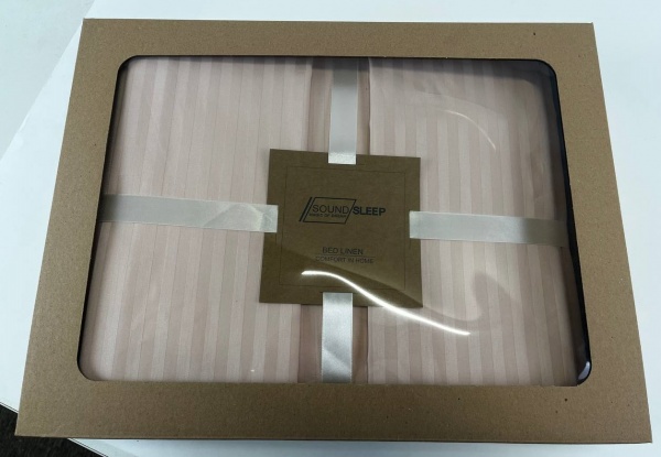 Комплект постільної білизни Stripe 2.0 пудровий SoundSleep 