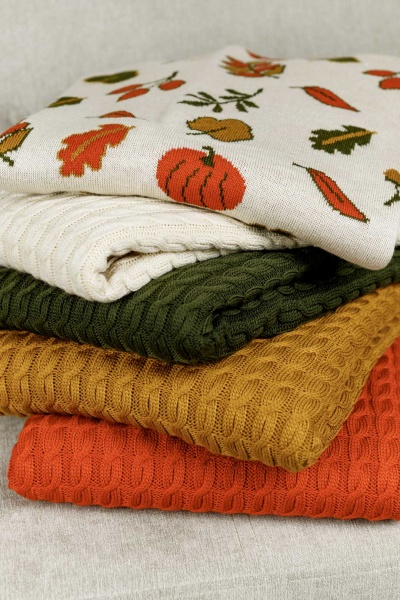 Плед Happy Fall 130x170 см бежевый с рисунком Прованс 