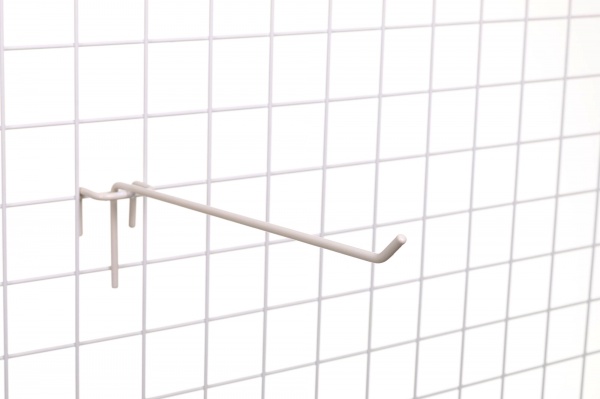 Крючок на сетку одинарный 250 мм 10шт. белый