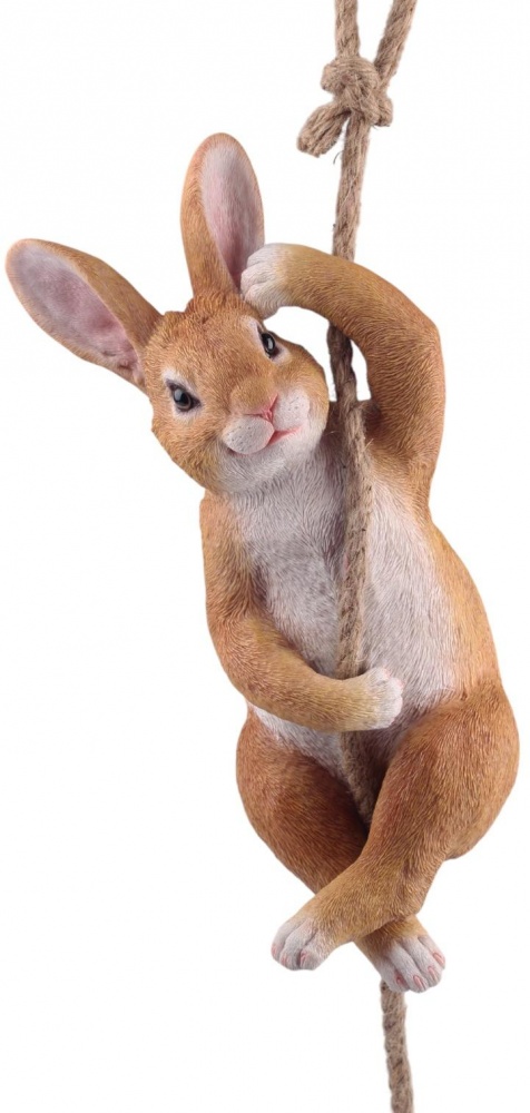 Фигурка декоративная Заяц на канатике 16х16х36 см