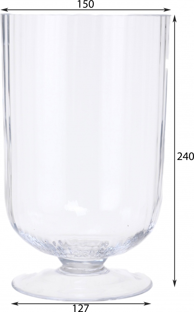 Ваза скляна Wrzesniak Glassworks Stripe на ніжці 24 см прозора 15-4222