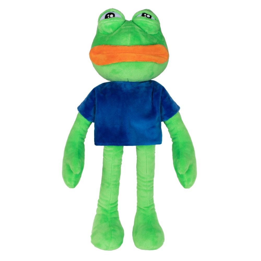 М'яка іграшка подарункова INKATOYS Жабеня Пепе 45 см зелений із синім LPEP1_SU