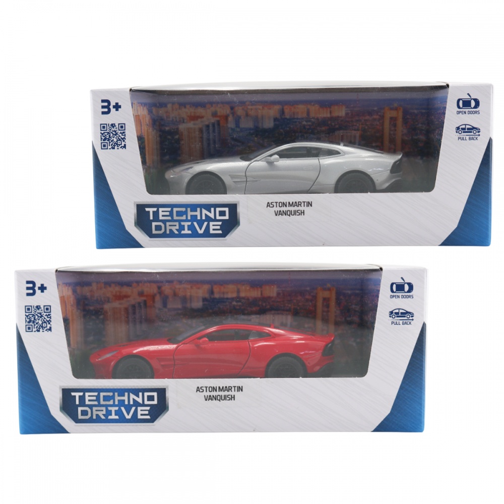 Автомодель TechnoDrive 1:39 Aston Martin Vanquish red/silver 250952