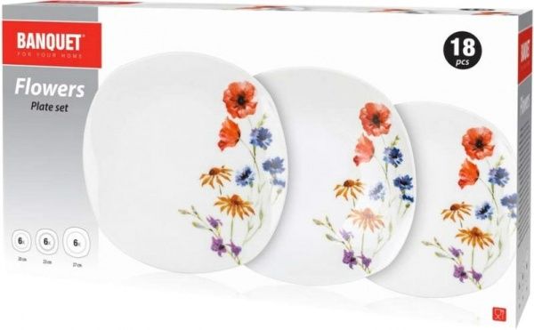 Набір тарілок квадратних Sansa 6 персон 18 шт. Banquet