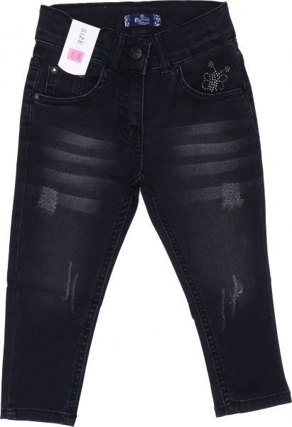Джинсы Beren Style для девочек 8078 р.122 черный с серым 