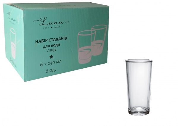 Набір склянок високих Village 230 мл 6 шт. Luna 