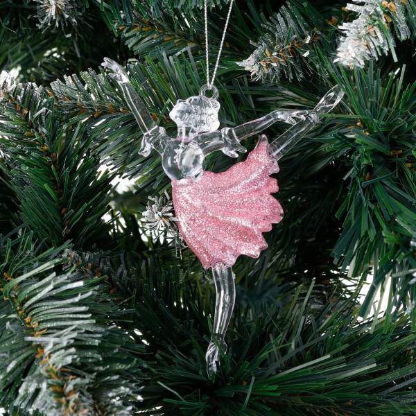 Декоративна підвіска Shunda балерина 14 см рожевий SDK-2041214PK