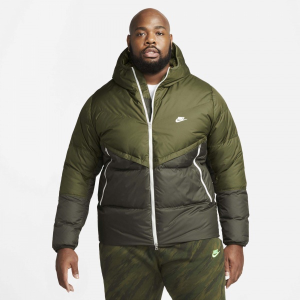 Куртка Nike M NSW SF WINDRUNNER HD JKT DD6795-326 р.S зеленый