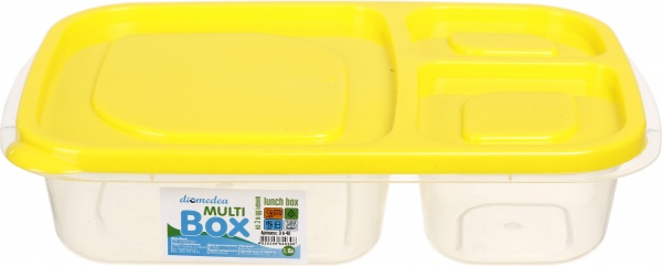 Ланч-бокс з кольоровою кришкою на 3 відділення №40 DIOMEDEA