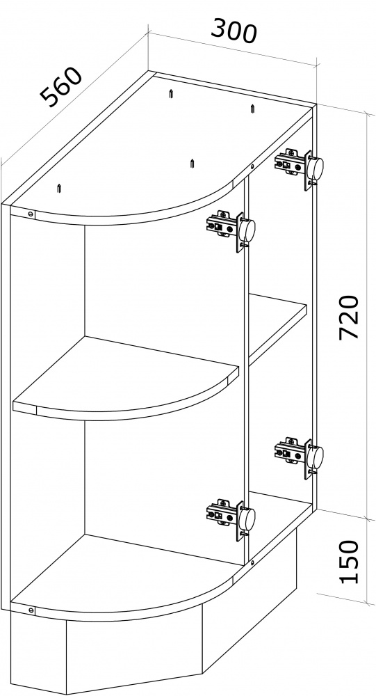 Тумба нижня Грейд Оптимум 300x870x560 мм білий