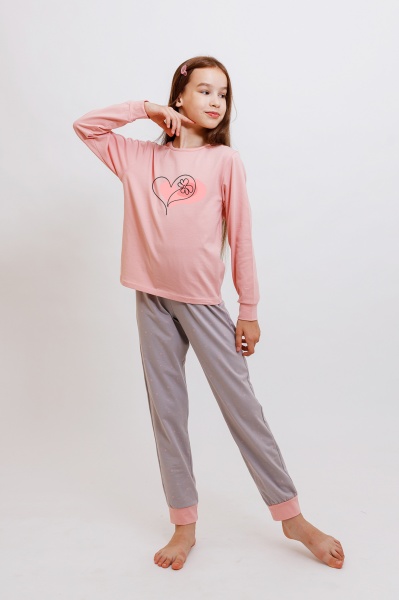 Пижама для девочек KOSTA р.110–116 серый 2516-4 