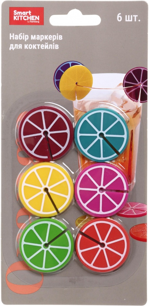 Набор маркеров для коктейлей Smart Kitchen by Flamberg Orange 6 шт.