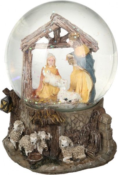 Декорація новорічна Куля музична Народження у стайні 10 см ZY17597K 