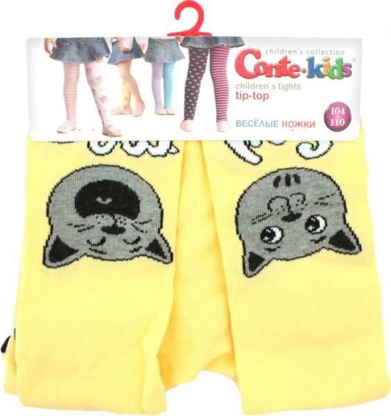 Колготки дитячі Conte-Kids TIP-TOP (веселі ніжки) 477 14С-79СП р.104-110 світло-жовтий 