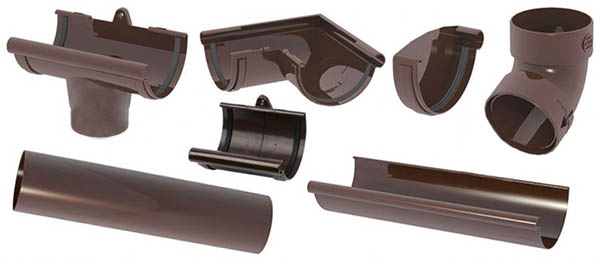 Комплект водосточной системы Giza Акционный 120 мм 6 м коричневый 