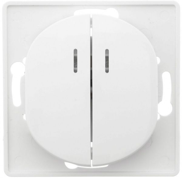 Вимикач двоклавішний Aling-Conel Eon з підсвіткою 10 А 250В білий E626.0