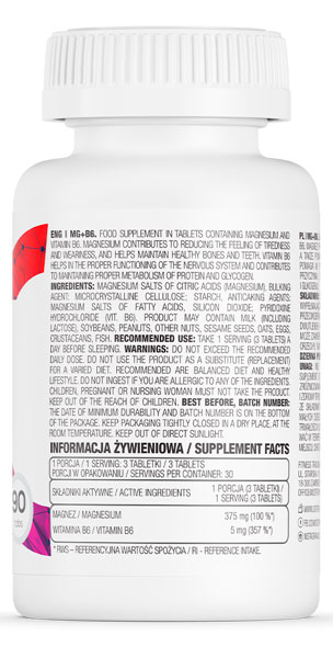 Вітамінно-мінеральний комплекс Ostrovit Mg + B6 90 шт./уп. 