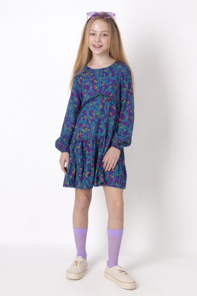 Платье Mevis р.128 синий с рисунком 