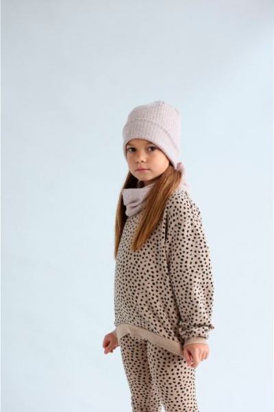 Комплект шапка + снуд для девочек Dembo House Кекилия р.52 бежевый 23.01.025 