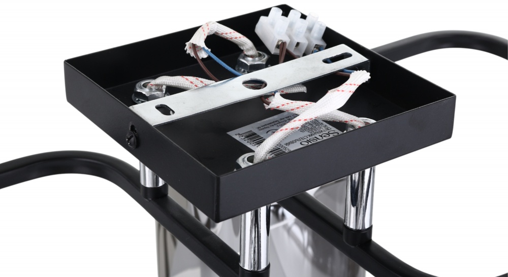 Люстра потолочная Sensio Hercules 4x40 Вт E27 черный/дымчатый ALG-07552/4