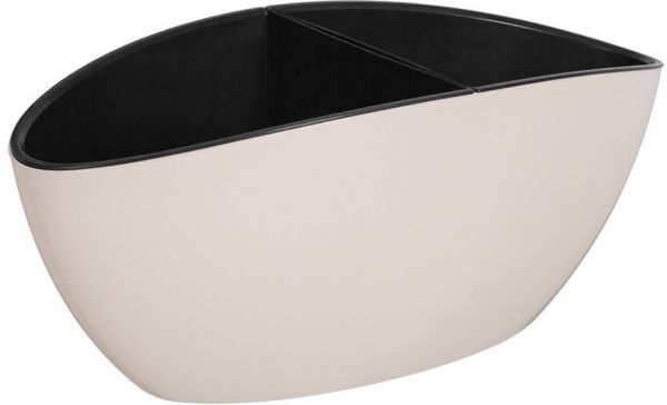 Вазон пластиковий Алеана Каное зі вставкою овальний рожево-білий 