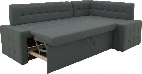 Уголок кухонный Кедр КАРАТ раскладной Г ткань темно-серый 