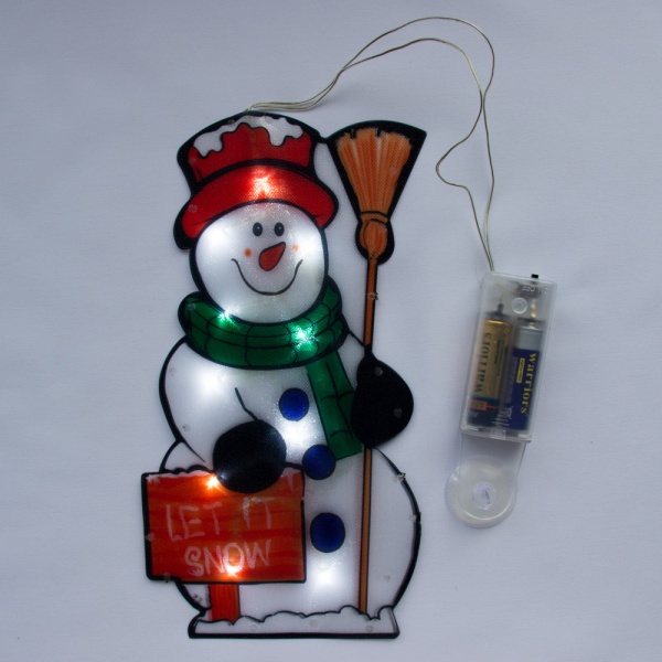 Декоративная новогодняя фигура Девилон Снеговик 10 ламп 25 см 