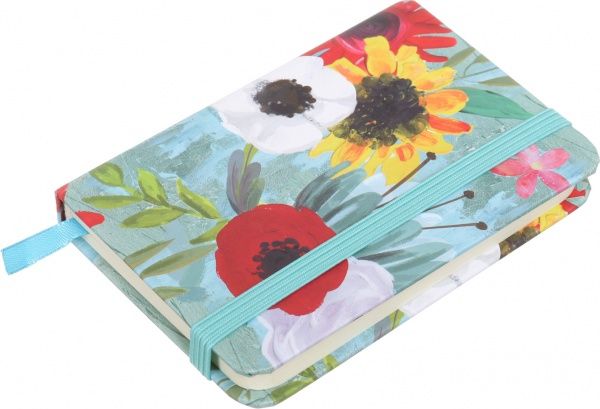 Блокнот Летние цветы 10,5x7,5 см голубой