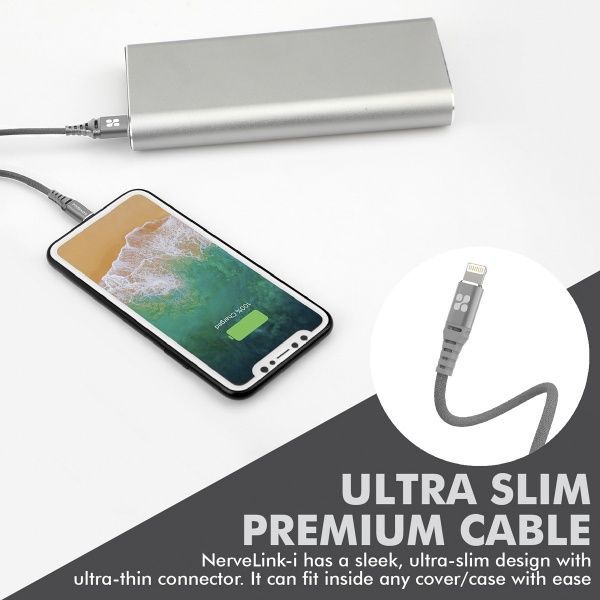 Кабель Promate NerveLink-I USB-Lightning 2.4А 1,2 м серый (nervelink-i.grey) 
