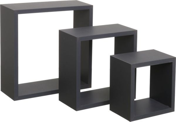 Комплект полиць Пуассі (квадрат) 12 мм 25x25x9 см сірий 