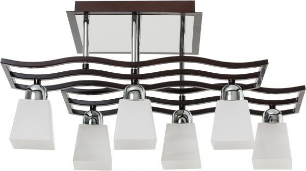 Люстра потолочная Интеркласс НСБ 04-6хХХ-351 6xE14 хром/венге 93102-6 