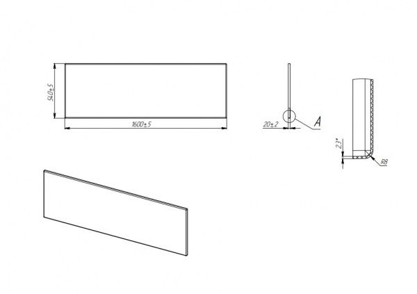 Панель для ванни фронтальна AM.PM 160х70 см Spirit W72UA-160-070W-P