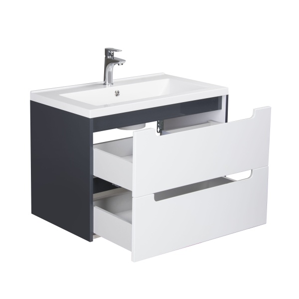 Тумба подвесная Мойдодыр Paula 60-A с умывальником Cosmopolitan 60