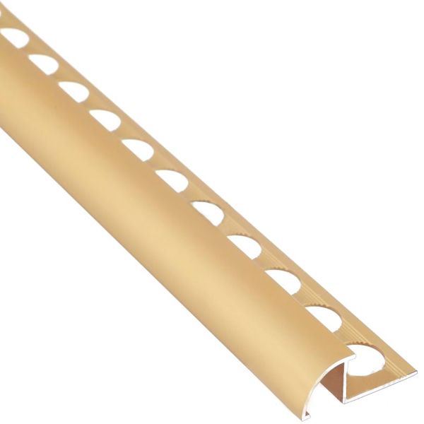 Кутник для плитки Braz Line наїжджаючий зовнішній алюміній 32 мм 2,7м золото