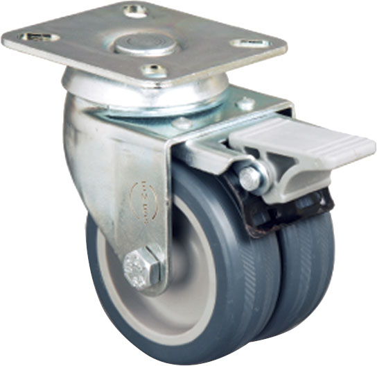 Колесо поворотное с тормозом двойное ET 01 MKT 50F d50 мм Emes