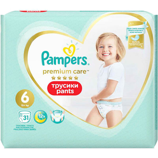 Подгузники-трусики Pampers Premium Care Pants Extra Large 6 15+ кг 31 шт.