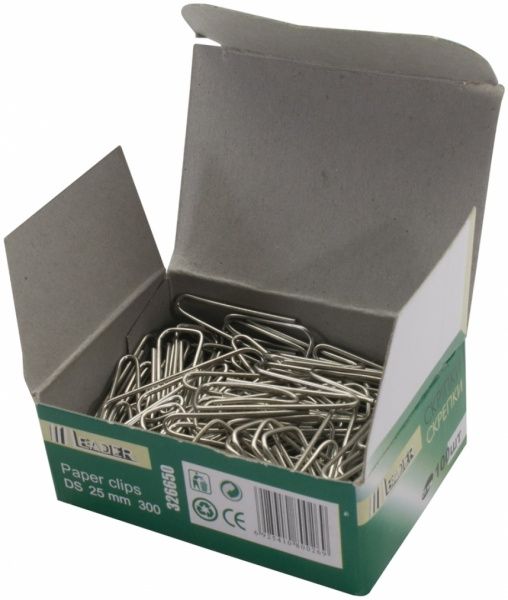 Скрепки 25 мм 100 шт DS 300 треугольные Leader
