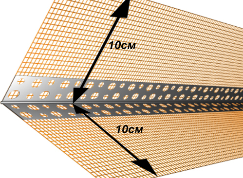 Уголок перфорированный алюминиевый ШТУКАТУР с сеткой 100х100 мм 2,5 м 