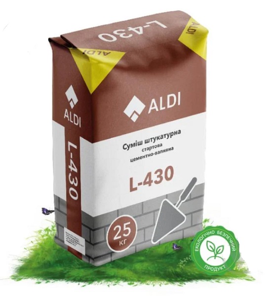 Штукатурка ALDI стартова цементно-вапняна L-430 25 кг