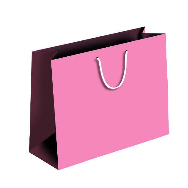 Пакет бумажный фоновый 350x475x150 мм розовый 210С ПБС