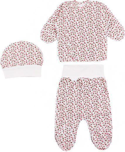 Комплект детской одежды Фламинго бежевый с розовым р.56 462-117 