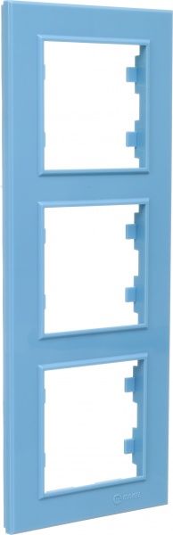 Рамка трехместная Makel Karea вертикальная синий