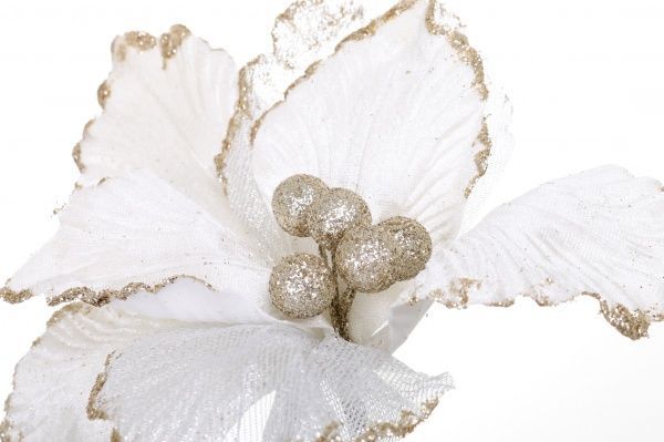 Декорація новорічна Магнолія 24 см шампань