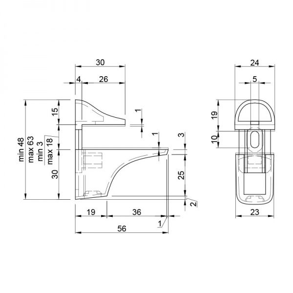 Держатель для полок Smart Туканчик 23x63 мм 81402 матовый никель
