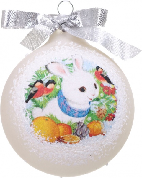 Шар новогодний Символ года-декупаж d 80 мм в ассортименте