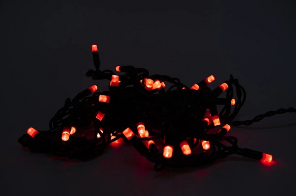 Электрогирлянда вогнутые лампочки черный светодиодная (LED) 50 ламп 5 м 