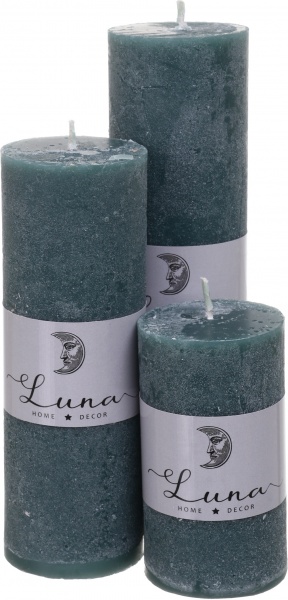 Свічка Рустік циліндр темно-сірий C5520-444 Luna