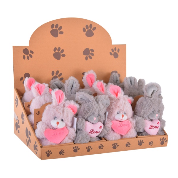 М'яка іграшка Shantou Зайчик із серцем в асортименті C30803